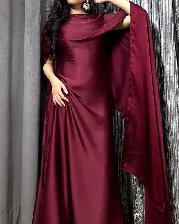 Classic Maroon Flair Maxi