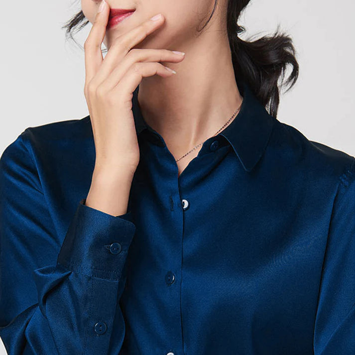 Blue Silk Down Shirts