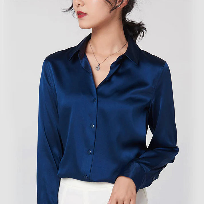 Blue Silk Down Shirts