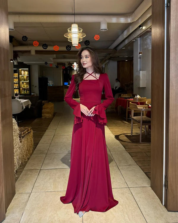 Maroon Evening Gown