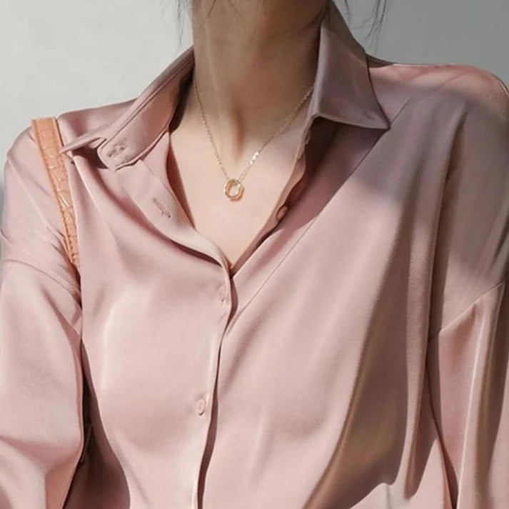 Rose Pink Silk Shirt