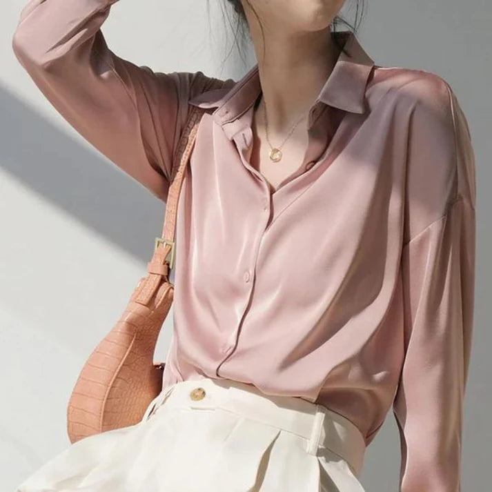 Rose Pink Silk Shirt