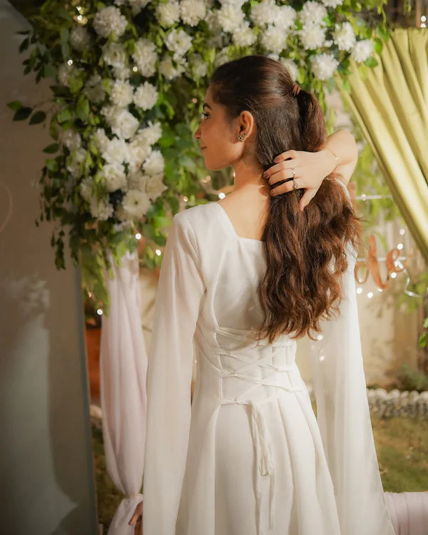 Pure White Sleeveless Flare Maxi